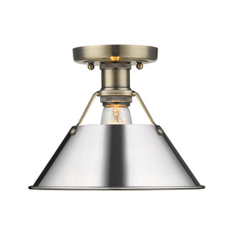 Yep by Golden Lighting Orwell 1-light Flush Mount in Aged Brass and Chrome shade (36|3306-FM AB-CH)