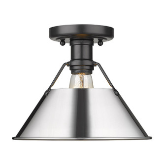 Orwell BLK Flush Mount in Matte Black with Chrome shade (36|3306-FM BLK-CH)