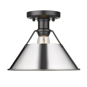 Yep by Golden Lighting Orwell 1-light Flush Mount in Matte Black and Chrome shade (36|3306-FM BLK-CH)