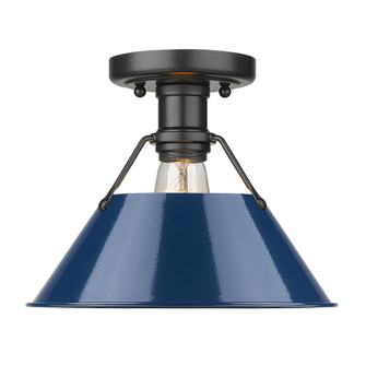 Orwell BLK Flush Mount in Matte Black with Navy Blue Shade (36|3306-FM BLK-NVY)
