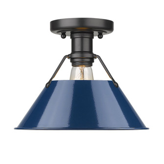 Yep by Golden Lighting Orwell 1-light Flush Mount in Matte Black and Navy Blue shade (36|3306-FM BLK-NVY)