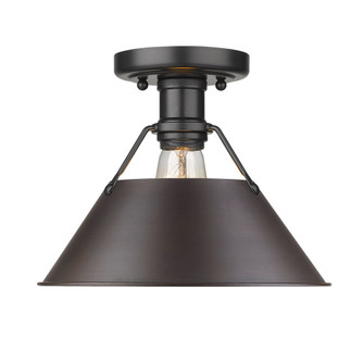 Yep by Golden Lighting Orwell 1-light Flush Mount in Matte Black and Rubbed Bronze shade (36|3306-FM BLK-RBZ)