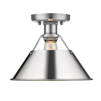 Yep by Golden Lighting Orwell 1-light Flush Mount in Pewter and Chrome shade (36|3306-FM PW-CH)