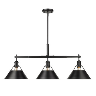 Yep by Golden Lighting Orwell 3-light Island Light in Matte Black (36|3306-LP BLK-BLK)