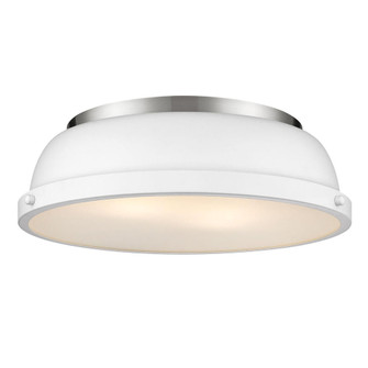 Duncan 14'' Flush Mount in Pewter with a Matte White Shade (36|3602-14 PW-WHT)