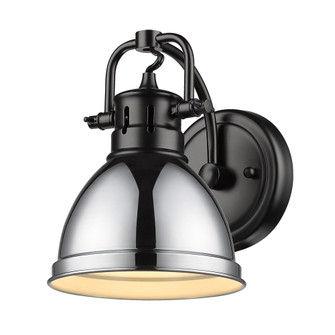 Yep by Golden Lighting Duncan 1-light Vanity in Matte Black and Chrome shade (36|3602-BA1 BLK-CH)