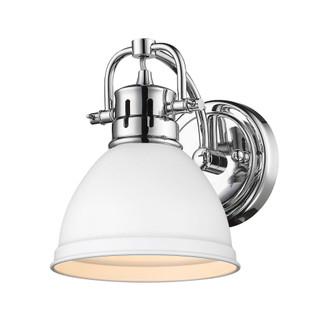 Yep by Golden Lighting Duncan 1-light Vanity in Chrome and Matte White shade (36|3602-BA1 CH-WHT)