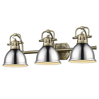 Yep by Golden Lighting Duncan 3-light Vanity in Aged Brass and Chrome shade (36|3602-BA3 AB-CH)