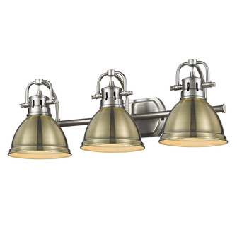 Yep by Golden Lighting Duncan 3-light Vanity in Pewter and Aged Brass shade (36|3602-BA3 PW-AB)