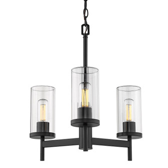 Golden Lighting Winslett 3-light Chandelier in Matte Black (36|7011-3 BLK-CLR)