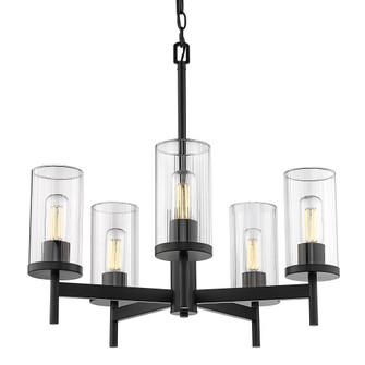 Golden Lighting Winslett 5-light Chandelier in Matte Black (36|7011-5 BLK-CLR)