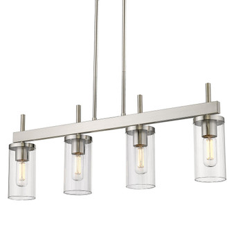 Winslett Linear Pendant in Pewter with Ribbed Clear Glass Shades (36|7011-LP PW-CLR)