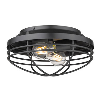 Golden Lighting Seaport 2-light Flush Mount in Matte Black (36|9808-FM BLK)