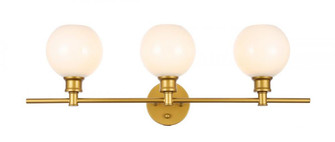 Collier 3 light Brass and Frosted white glass Wall sconce (758|LD2319BR)