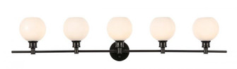 Collier 5 light Black and Frosted white glass Wall sconce (758|LD2327BK)