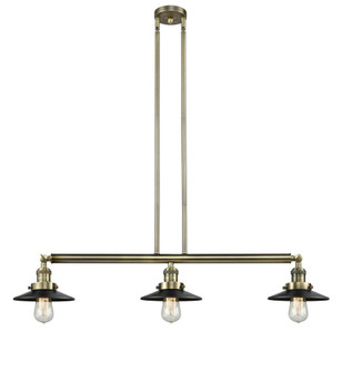 Railroad - 3 Light - 41 inch - Antique Brass - Stem Hung - Adjustable Island Light (3442|213-AB-M6)