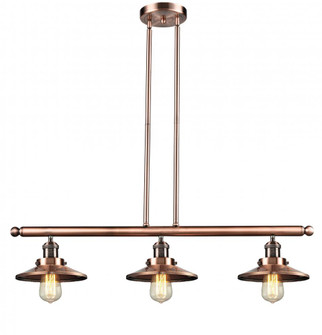 Railroad - 3 Light - 41 inch - Antique Copper - Stem Hung - Adjustable Island Light (3442|213-AC-M3-LED)