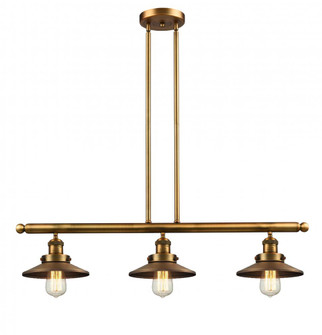 Railroad - 3 Light - 41 inch - Brushed Brass - Stem Hung - Adjustable Island Light (3442|213-BB-M4-LED)
