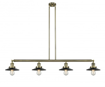 Railroad - 4 Light - 53 inch - Antique Brass - Stem Hung - Island Light (3442|214-AB-M6-LED)