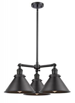 Briarcliff - 3 Light - 24 inch - Matte Black - Stem Hung - Chandelier (3442|207-BK-M10-LED)