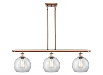 Athens - 3 Light - 36 inch - Antique Copper - Stem hung - Island Light (3442|516-3I-AC-G122-LED)