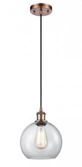 Athens - 1 Light - 8 inch - Antique Copper - Cord hung - Mini Pendant (3442|516-1P-AC-G122-LED)