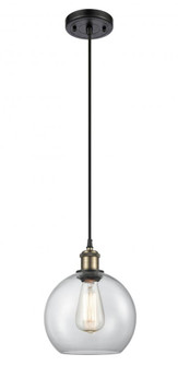Athens - 1 Light - 8 inch - Black Antique Brass - Cord hung - Mini Pendant (3442|516-1P-BAB-G122-LED)