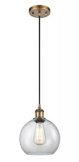 Athens - 1 Light - 8 inch - Brushed Brass - Cord hung - Mini Pendant (3442|516-1P-BB-G122)