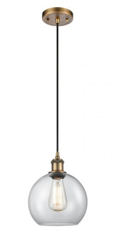 Athens - 1 Light - 8 inch - Brushed Brass - Cord hung - Mini Pendant (3442|516-1P-BB-G122-LED)