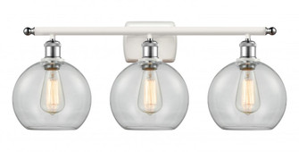 Athens - 3 Light - 28 inch - White Polished Chrome - Bath Vanity Light (3442|516-3W-WPC-G122-LED)
