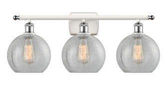 Athens - 3 Light - 28 inch - White Polished Chrome - Bath Vanity Light (3442|516-3W-WPC-G125-LED)