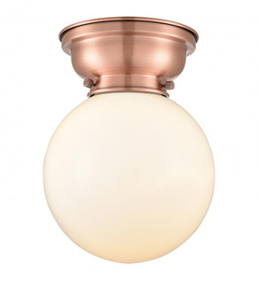 Beacon - 1 Light - 8 inch - Antique Copper - Flush Mount (3442|623-1F-AC-G201-8-LED)
