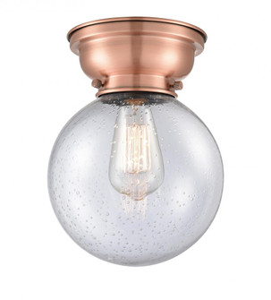 Beacon - 1 Light - 8 inch - Antique Copper - Flush Mount (3442|623-1F-AC-G204-8-LED)