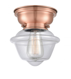 Oxford - 1 Light - 8 inch - Antique Copper - Flush Mount (3442|623-1F-AC-G532-LED)
