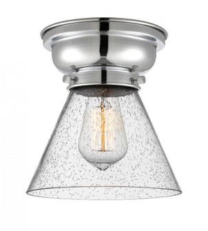 Cone - 1 Light - 8 inch - Polished Chrome - Flush Mount (3442|623-1F-PC-G44-LED)