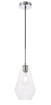 Gene 1 light Chrome and Clear glass pendant (758|LD2260C)