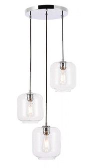 Collier 3 light Chrome and Clear glass pendant (758|LD2274C)