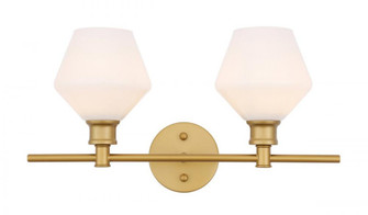 Gene 2 light Brass and Frosted white glass Wall sconce (758|LD2313BR)