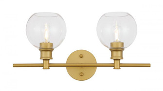 Collier 2 light Brass and Clear glass Wall sconce (758|LD2314BR)