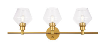 Gene 3 Light Brass and Clear Glass Wall Sconce (758|LD2316BR)