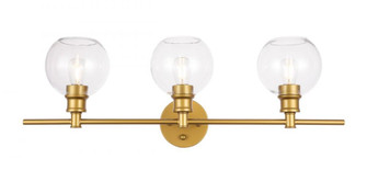 Collier 3 light Brass and Clear glass Wall sconce (758|LD2318BR)