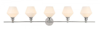 Gene 5 light Chrome and Frosted white glass Wall sconce (758|LD2325C)