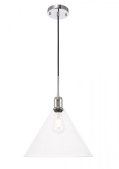 Hugh 1 light Chrome and Clear glass pendant (758|LD6229C)