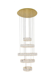 Monroe Integrated LED chip light gold Chandelier Clear Royal Cut Crystal (758|3503G5LG)