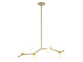 Hampton 40'' Chandelier in Brushed Brass with White Glass (4450|HF4806-WHT)