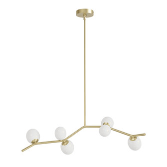 Hampton 8-Light 38''W Chandelier in Brushed Brass/White Glass (4450|HF4806-WHT)