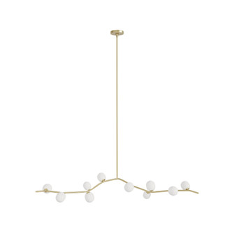 Hampton 10-Light 74''W Chandelier Brass/White Glass (4450|HF4810-WHT)