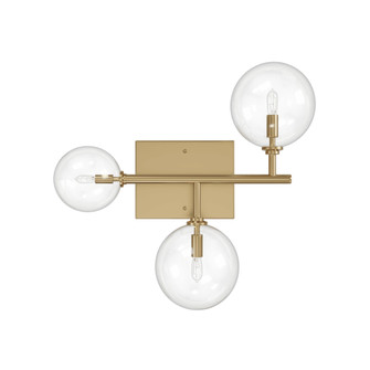 Delilah 3-Light 18''W Wall Sconce in Aged Brass/Clear Glass (4450|HF4203-AB)