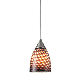 Arco Baleno 5'' Wide 1-Light Pendant - Satin Nickel with Cocoa Glass (91|416-1C)