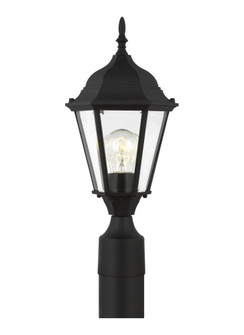 Bakersville traditional 1-light outdoor exterior post lantern in black finish with clear beveled gla (38|82938-12)